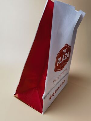 Recyclable Food Paper Bags Square Bottom Custom Takeaway Bags Tear Resistant