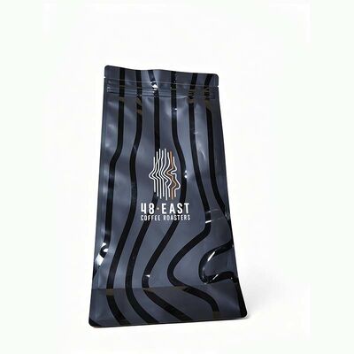 Matte Black Stand Up Coffee Bag Resealable Roasted Coffee Bag Moisture Proof