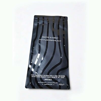 Matte Black Stand Up Coffee Bag Resealable Roasted Coffee Bag Moisture Proof