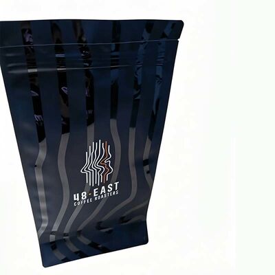 Matte Black Stand Up Coffee Bag Resealable Roasted Coffee Bag Moisture Proof