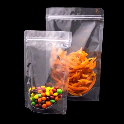Transparent Stand UP Pouch Food Safe Resealable Sweet Pouches Tear Resistant