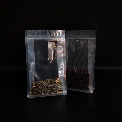 Food Grade Square Bottom Bag Resealable Clear Ziplock Bags For Nuts Snack Dry Food