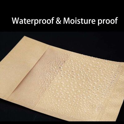 Durable Kraft Paper Stand Up Pouches Odor Barrier Resealable Ziplock Bags Food Grade