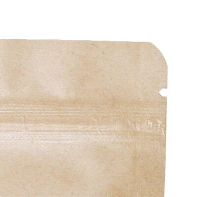 Durable Kraft Paper Stand Up Pouches Odor Barrier Resealable Ziplock Bags Food Grade