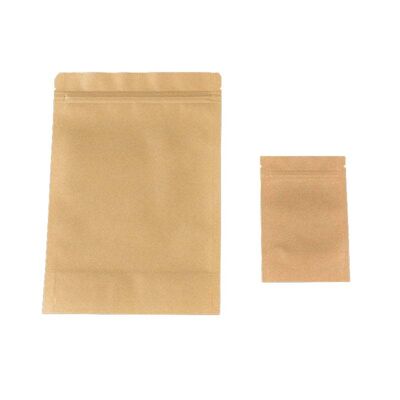 Moistureproof Lightproof Kraft Stand Up Pouches Aluminum Foil Lining Paper Coffee Pouch