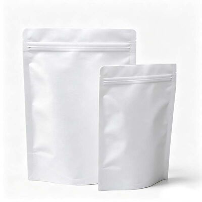 Lightproof Stand UP Pouch Food Grade Resealable Zipper Pouches White
