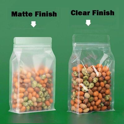 Frosted Plastic Stand Up Pouch Eight Side Seal Plastic Pouch Resealable