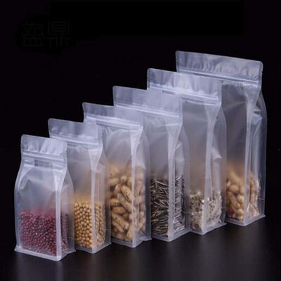 Frosted Plastic Stand Up Pouch Eight Side Seal Plastic Pouch Resealable