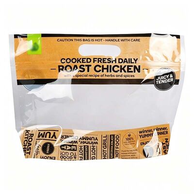 Leakproof Hot Chicken Bag Heat Sealable Resealable Roasted Chicken Bag