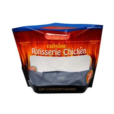Custom Printed Rotisserie Chicken Bag Greaseproof Microwave Safe Bag For Rotisserie Packaging
