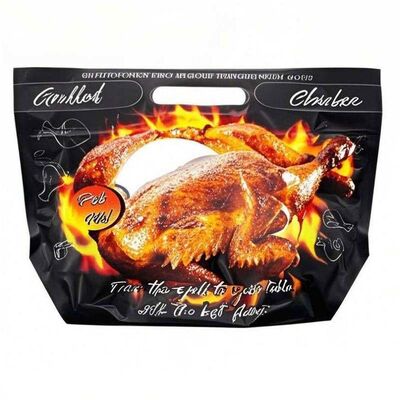 Food Safe Hot Chicken Bag Durable Zipper Plastic Bags Resealable For Deli Restaurant Use