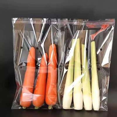 Food Grade Recyclable Plastic Bag Clear Plastic Vegetable Bag With Vent Holes