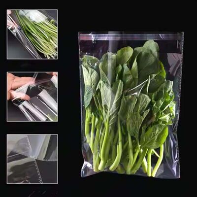 Food Grade Recyclable Plastic Bag Clear Plastic Vegetable Bag With Vent Holes