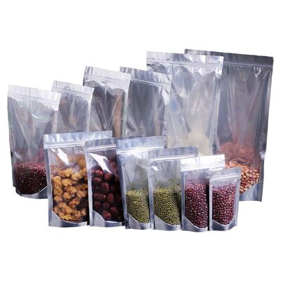 Food Grade  Clear Window Pouch High Barrier Aluminum Foil Pouches Resealable
