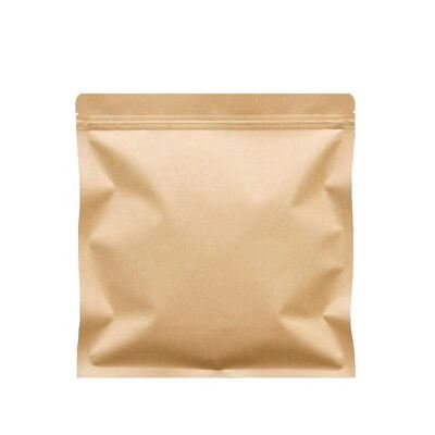 Eco Friendly Satchel Paper Bag Resealable Zipper Kraft Paper Bag Lightproof For Food Storage