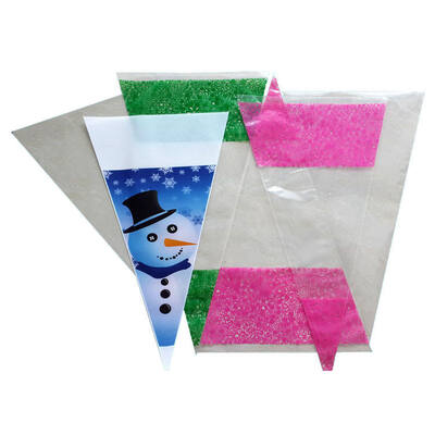 Resealable Plastic Bread Bag Food Grade Clear Triangle Cellophane Bags Lightweight