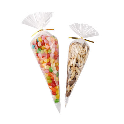 Resealable Plastic Bread Bag Food Grade Clear Triangle Cellophane Bags Lightweight
