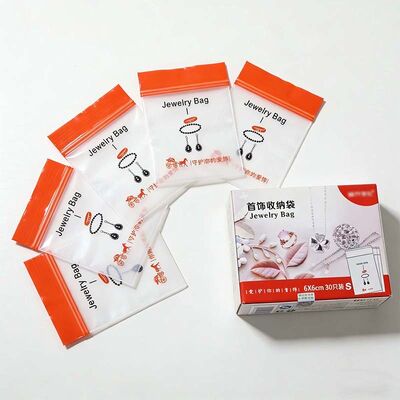 Personalized Recyclable Plastic Bag Reusable Jewelry Ziplock Plastic Bags 6x6cm