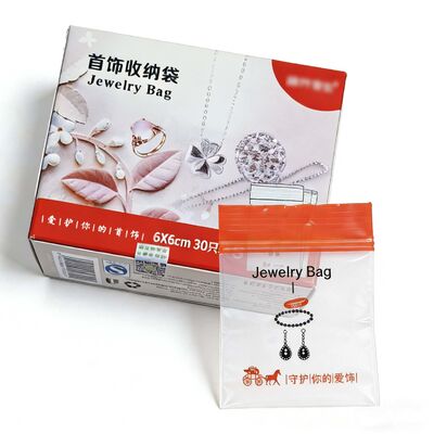 Personalized Recyclable Plastic Bag Reusable Jewelry Ziplock Plastic Bags 6x6cm