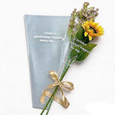 High Transparency Single Flower Sleeve OPP / CPP Triangle Clear Bags
