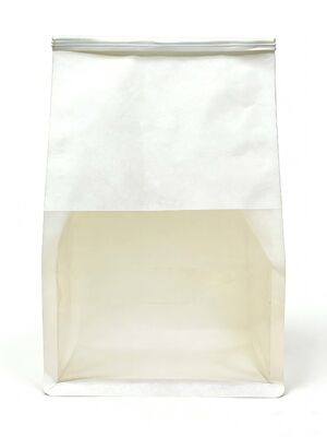 Resealable White Kraft Paper Tin Tie Bags Greaseproof Kraft Bread Bags With Window