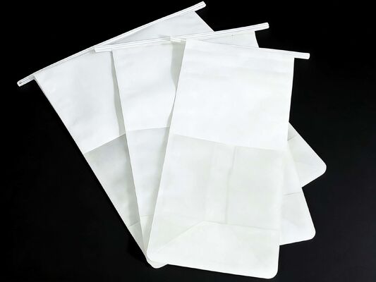 Resealable White Kraft Paper Tin Tie Bags Greaseproof Kraft Bread Bags With Window