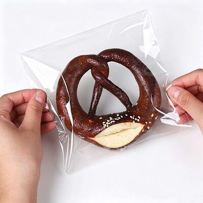 Greaseproof Plastic Bread Bag Clear Self Adhesive OPP Bag Customizable