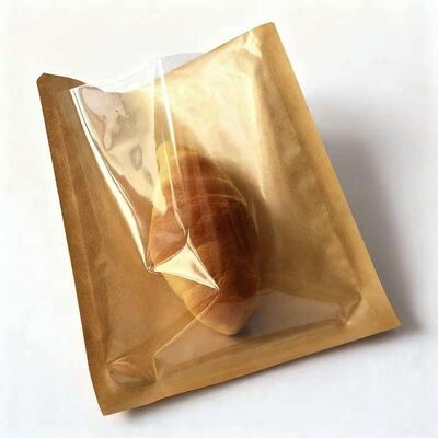 Eco Friendly Window Bread Bags Greaseproof Pastry Paper Bag Customized