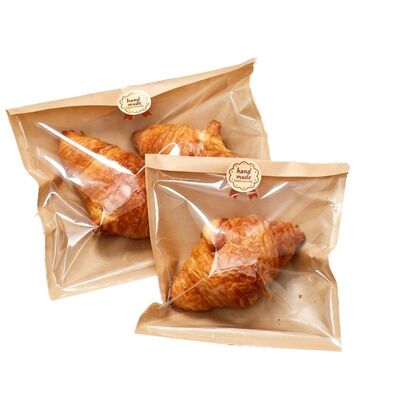 Eco Friendly Window Bread Bags Greaseproof Pastry Paper Bag Customized