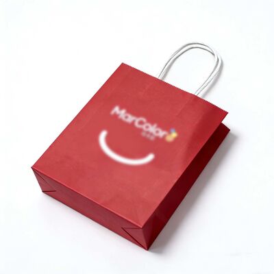 Red Custom Kraft Paper Bags Eco Friendly Kraft Gift Bags Sturdy