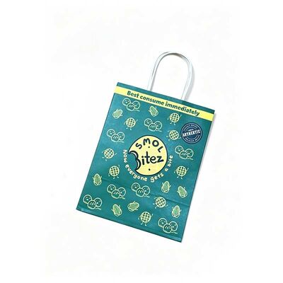 Custom Printed Paper Takeaway Bags Green Paper Bags With Handles