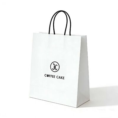 Biodegradable Twisted Handle Paper Bag Tear Resistant White Paper Handle Bags