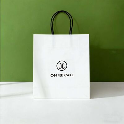 Biodegradable Twisted Handle Paper Bag Tear Resistant White Paper Handle Bags