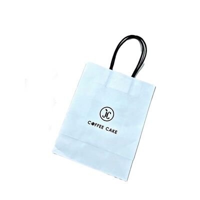Biodegradable Twisted Handle Paper Bag Tear Resistant White Paper Handle Bags