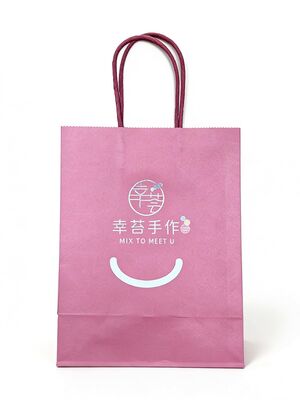 Pink Twisted Handle Paper Bag Customized Branded Paper Bags Recyclable