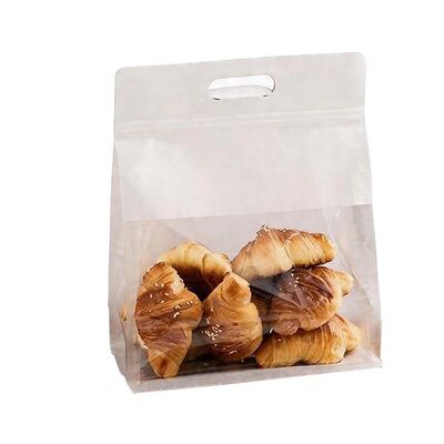 Portable Die Cut Bag Resealable Stand Up Paper Bags With Die Cut Handle