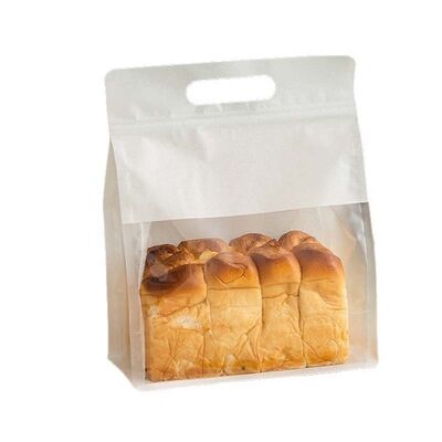 Portable Die Cut Bag Resealable Stand Up Paper Bags With Die Cut Handle