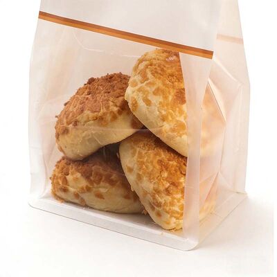 Eco Friendly Plastic Bread Bag Breathable Custom Printed Tin Tie Bags White With Clear Window