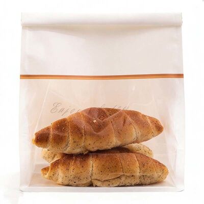 Eco Friendly Plastic Bread Bag Breathable Custom Printed Tin Tie Bags White With Clear Window