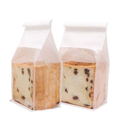 Food Grade Window Bread Bag Brown / White Kraft Tin Tie Bags