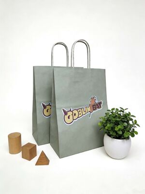 Versatile Kraft Paper Handle Bags Reusable Kraft Paper Bags With Twisted Handles