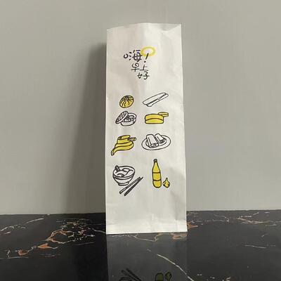 Custom Printed Satchel Paper Bag Durable Bread Paper Packaging Food Grade