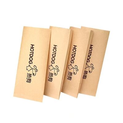 Greaseproof Hot Dog Paper Bags Disposable Kraft Takeaway Bags Customized