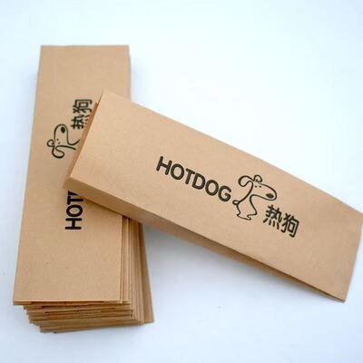 Greaseproof Hot Dog Paper Bags Disposable Kraft Takeaway Bags Customized