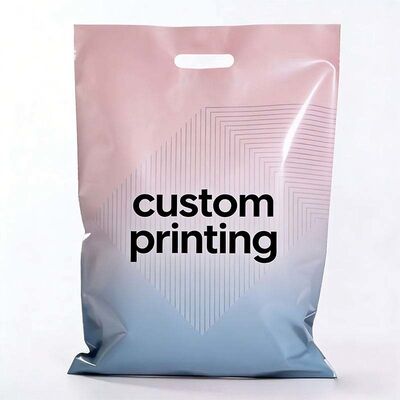 Customizable Recyclable Plastic Bag Lightweight Die Cut Handle Shopping Bags Biodegradable