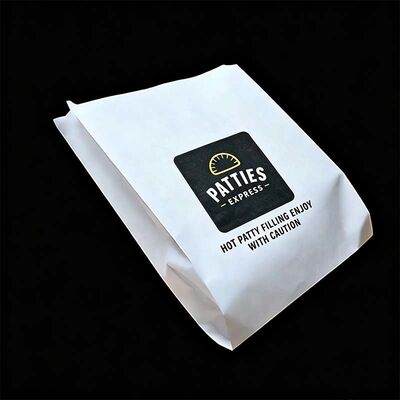 Custom Logo Paper Satchel Bags High Load Bearing White Paper Food Bag Eco Friendly