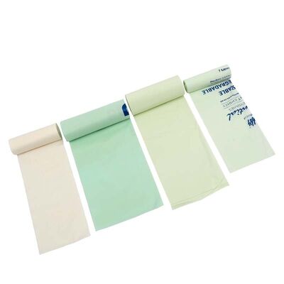 Green White Recyclable Plastic Bag Leak Resistant Compostable Garbage Bags