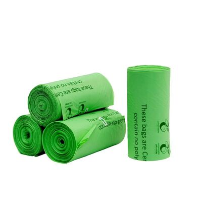 Green White Recyclable Plastic Bag Leak Resistant Compostable Garbage Bags