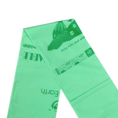Leak Resistant Biodegradable Plastic Garbage Bags Eco Friendly Green Waste Bin Bags