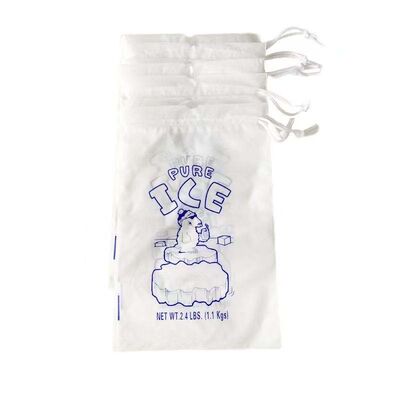 Durable Ice Plastic Bags Portable Drawstring Ice Bags Leak Proof